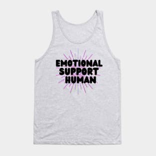 Emotional support human pink, purple, green Tank Top